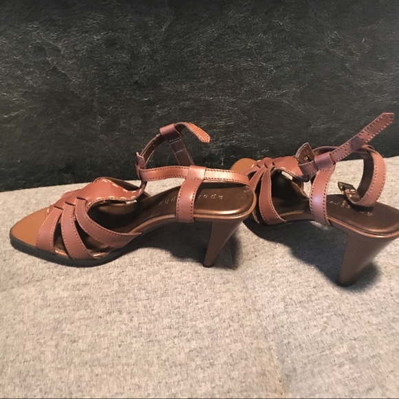 New rust color strappy block heel rust colored size 7 dress sandals - Picture 3 of 3